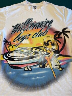 Billionaire Boys Club T-Shirt with Sunset Boat & Airbrushed Pinup , M , $35
